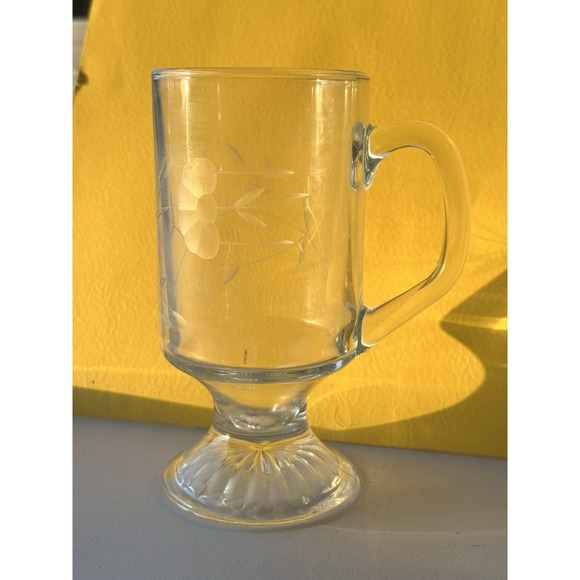 Princess House Other - Princess House Heritage‎ Irish Mug  5.5" Etched Footed Clear Coffee Tea Cup